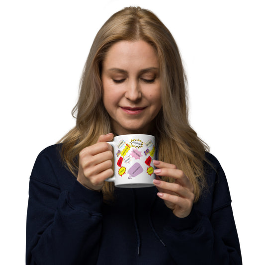 Retro 80s Slang Ceramic Mug with Bold Pop Art Comic Design – Hipyfi Clothes & Design 11 oz