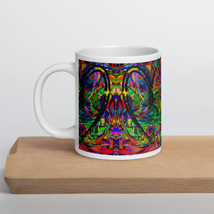 Colorful abstract art ceramic mug with neon pattern and glossy finish – Hipyfi Neon Mythos Mug 20-oz-cutting-board