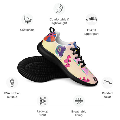 Hipyfi 80s Retro Pop Women's Running Sneakers – colorful athletic shoes with vintage 1980s design. Product-info